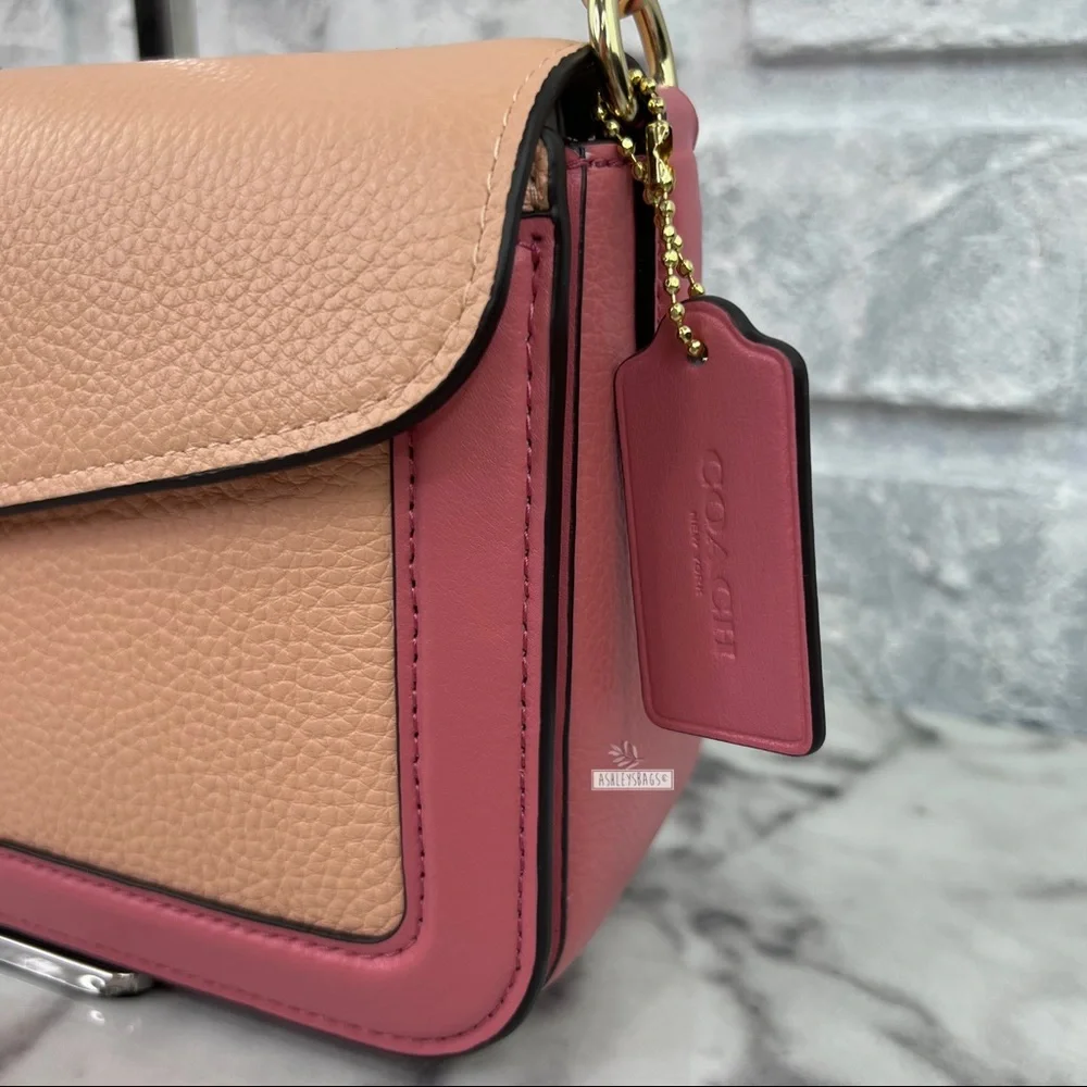 Coach Georgie Shoulder Bag Crossbody In Colorblock Faded Blush Taffy - Picture 4 of 14